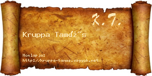 Kruppa Tamás névjegykártya